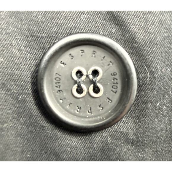 Espirit womens Black Button Down Mid Length Double Breasted Trenchcoat Sz 10 - Picture 8 of 13